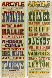 Manifesti per il Teatro di Varietà Argyle, Birkenhead, 1898